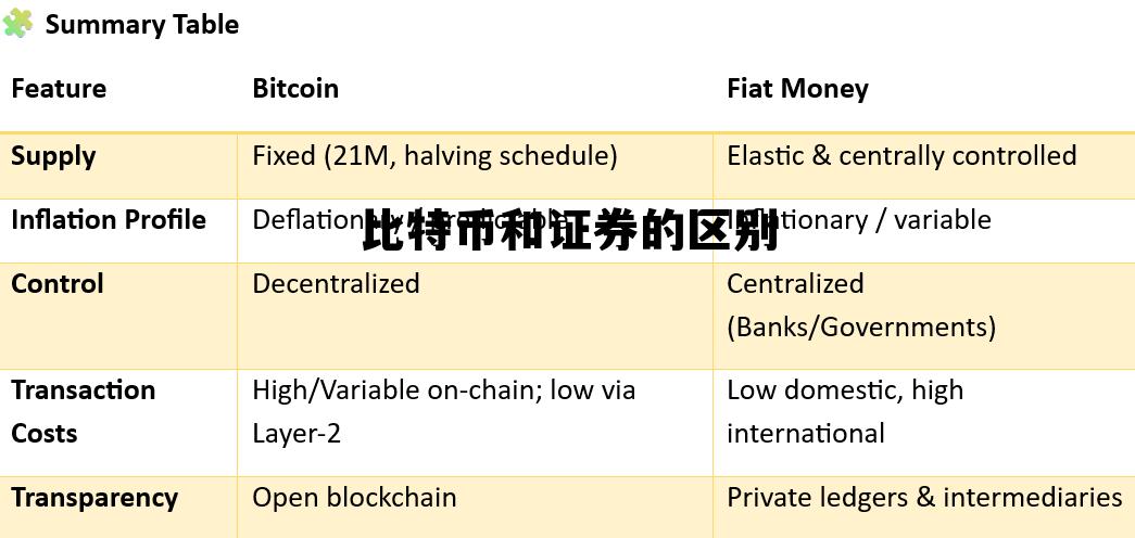 比特币和证券的区别在哪里 比特币和证券的区别